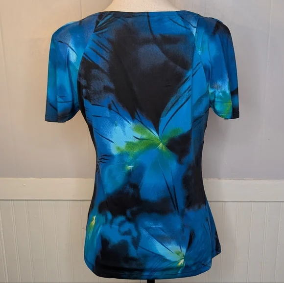 Y2K Tie Dye Cowl Neck Top | Fairy Grunge Flutter Sleeve | Size Small - Picture 8 of 14